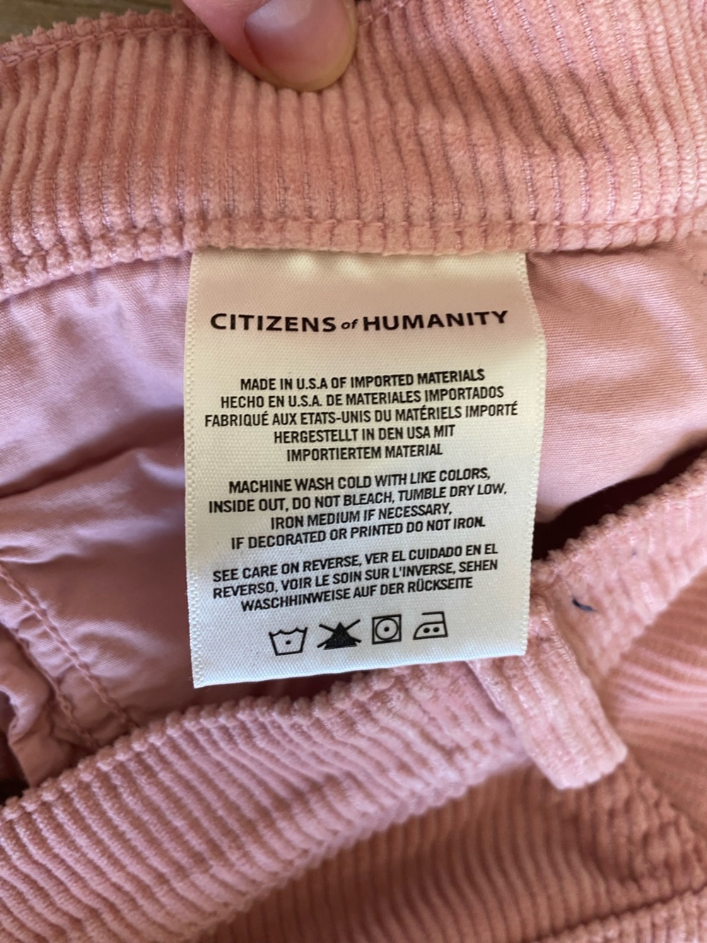 Citizens of Humanity Pink Corduroy Chloe Mid-rise Super Flare Jeans Size 27 - Picture 5 of 10